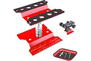 Craznick RC Car Work Stand Aluminium Reparatur Workstation 360 Grad Rotation Lift + Schraubenablage für 1/8 1/10 1/12 1/16 1/18 Traxxas TRX4 Axial Arrma Redcat Losi RC Crawler Monster Truck Buggy Rot