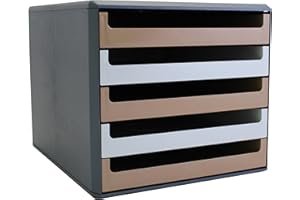 METZGER + MENDLE Schubladenbox, Gehäuse Anthrazit, Recycling Blauer Engel, Karamell/Vanille