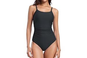 Vevarble Swimming Costume Women Tummy Control One Piece Swimsuit Sports Swimwear Ruffled Adjustable Straps Bathing Suits