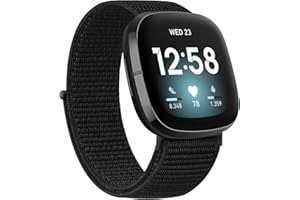 Tobfit Nylon Correa Compatible con Fitbit Versa 3 Correa/Fitbit Sense Correas, Pulsera de Nylon Velcro, Pulseras de Repuesto Trenzadas Ajustables para Mujeres Hombres