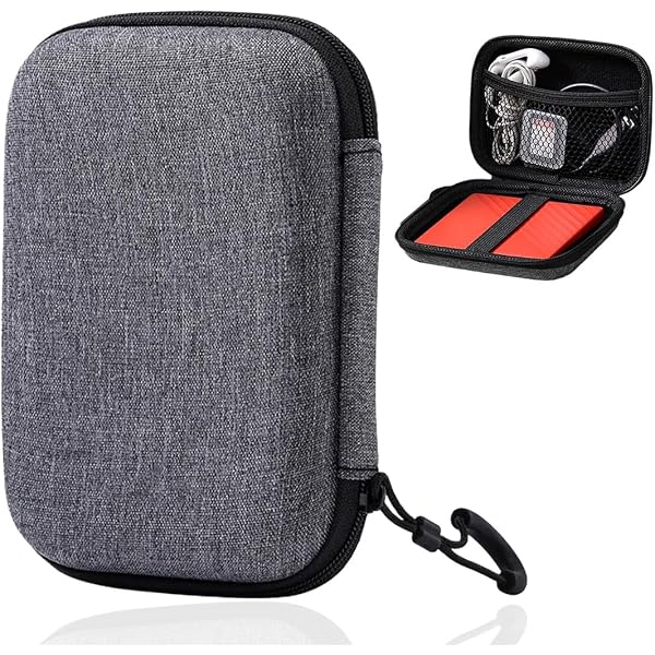 Housse Disque Dur Externe - Lot 2 Tailles | Sac De Transport Anti-Choc Pour Câbles, Accessoires