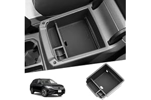 SHAOHAO Compatibile con VW Tiguan MK2 2015-2023 contenitore portaoggetti per console centrale vano da Bracciolo portaoggetti Accessori Interni accessori Tiguan 2 nero