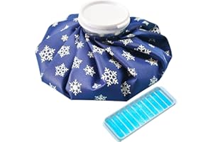 BDSHUNBF Worek na lód, torba na lód do wielokrotnego napełniania, z formą na kostki lodu, wielokrotnego użytku, torba na lód na zimno i gorący kompres z elastycznym, oddychającym opakowaniem podtrzymującym dla złagodzenia bólu i zmniejszenia obrzęku (28 cm)