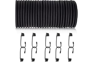 NASHRIO Corde de sécurité élastique de 5mm*20 M, sangles élastiques, tendeurs élastiques et fixations, cordon antichoc noir de qualité supérieure, parfait pour le transport, le vélo et le chargement