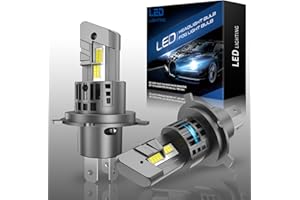 AUXIRACER H4 LED Lampadina senza polarità, 16000LM 80W 6500K Bianco Xenon 500% Luminoso H4 LED Fari auto e moto, sostituzione alogena per abbaglianti e anabbaglianti, H4 IP68, 2 Pezzi