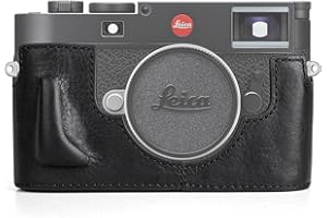 MUZIRI KINOKOO Leica M11 etui, styl retro etui z prawdziwej skóry do aparatu Leica M11 dolna obudowa ochronna - z uchwytem ręcznym i otwieranym dolnym designem - czarne