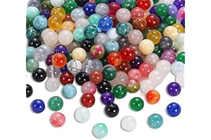 BOMULEZG Juego de cuentas de piedra natural de 8 mm, cuentas redondas para enhebrar, para pulseras y collares, cuentas de cristal para hacer joyas, diferentes tipos de piedras (colores)