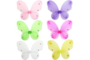 Blue Panda Ailes de Costume de fée pour Enfants Taille Unique (Paquet de 6) Multicolore