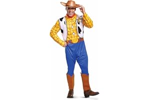 DISGUISE 13579D Toy Story Woody Kostium dla dorosłych, Męski, Kreskówka, Żółty/Czarny/Biały/Brązowy, XL