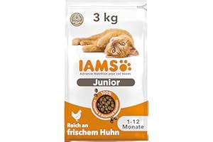 IAMS Junior Katzenfutter trocken mit Huhn - Trockenfutter für Kitten im Alter von 1-12 Monaten, 3 kg