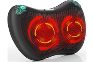 TAKRINK Masajeador Shiatsu para Espalda con 8 Nudos y 3 Niveles de Velocidad Rotación en Ambas Direcciones Ideal para Cuello y Cervical Regalo para Hombre y Mujer