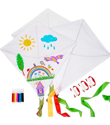 BBWELL Kit De Cerf Volant DIY,Enfants DIY Cerf Volant,Ensembles