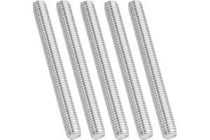 PATIKIL 3/8"-16 UNC pręt z pełnym gwintem ze stali nierdzewnej 304, 5 szt. 110 mm, długość śruby gwintowane, długi gwint prosty, pręt gwintowany do śrub kotwiących, kołnierze, śruby w kształcie litery