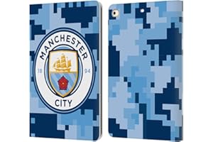 Head Case Designs Officially Licensed Manchester City Man City FC Bluemoon Digital Camouflage Leather Wallet Case Compatible With Apple iPad 9.7 2017 / iPad 9.7 2018