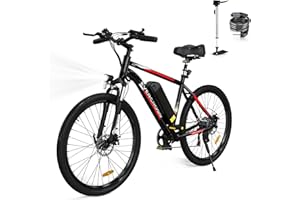 EVERCROSS EK15 E Bike 26 Zoll Elektrofahrrad mit herausnehmbarem 36V 12Ah Akku, 7 Gang Mountainbike, Reichweite 35-90km, Urban und Mountain E Bike für Erwachsene, LCD-Bildschirm, verstellbare Höhe