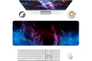 Giecy Gamingowa podkładka pod mysz XXL, podkładka pod mysz, duża, 800 x 300 mm, do klawiatury, komputera, laptopa (płomień)