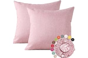 JOTOM Juego de 2 Fundas de Cojín Impermeables para Exterior 45x45cm Funda de Almohada Resistentes al Agua Decoración de Sofá para Jardín Banco Patio (Rosa)