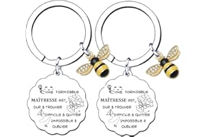 GUOYU Cadeau Maitresse Porte Clef Cadeau Atsem Cadeau Professeur Annee Cadeau Directrice D'école Fin D'année Cadeau Assistante Maternelle Cadeau Maître D'école Fin D'année Idée