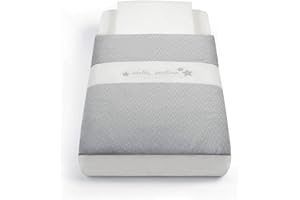 CAM IL MONDO DEL BAMBINO S.P.A. CAM Textil-Set für Beistellbett CULLAMI | gemütlicher Schlafsack mit Kissenüberzug | 100% Baumwolle (Sterne grau)
