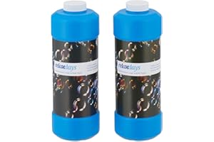 Relaxdays Seifenblasen Nachfüllflasche, 2er Set, je 1 Liter Seifenblasenflüssigkeit, für Seifenblasenmaschine, blau