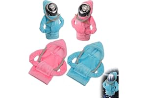 SUPRBIRD Schaltknauf Hoodie, 2 Stück Auto Schaltknauf Abdeckung, Schaltknauf Hoodie Abdeckung Auto Interieur, Schalthebel Hoodie, Auto Schalthebel Abdeckung, Staubdichter Dekorationszubehör (Blau/Rosa)