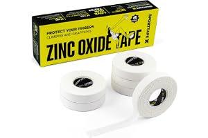 SPORTTAPE Fingertape, 6 rullar, 1,25 cm x 10 m, Vit – Stark och rivtålig | Fingertejp med stark vidhäftning för fingerskydd – perfekt för klättring, bouldering, BJJ, handboll, volleyboll och målvakter
