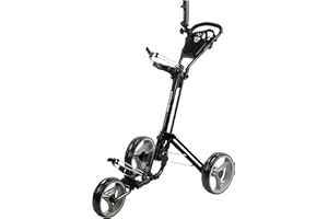 Qwik-Fold 3 Wheel Push Pull Golf CART - Foot Brake - ONE Second to Open & Close!
