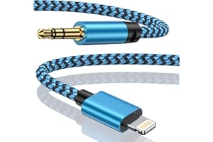 Haoano Aux Cable for iPhone in Car, Aux to Lightning Cables 1M 3.5mm Jack Aux to Lightning Cable for Car Stereo/Headphones/Speaker Compatible with i Pad/iPhone 14/13/12/11/Pro Max/X/XR/XS/8 Plus