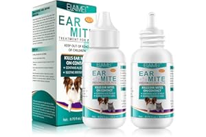 JSBNQRMZ 2pcs Soins des Oreilles pour Chiens,Traitement des Acariens pour Chiens,Soulage Les Infections à Levures,AttéNue Les Souffrances Dues Aux Acariens,Au CéRumen Et à La Saleté pour Les Chiots