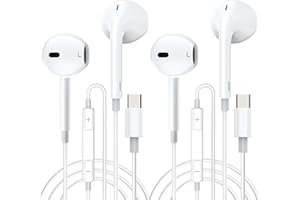 CELLWORLD Paquete de 2 Auriculares USB Tipo C para Samsung, Auricular con Cable USB C con Micrófono y Control de Volumen Compatible con Samsung Galaxy S23/S22, iPad Pro, Google Pixel, Oneplus, Xiao-mi, etc.