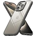 Ringke Fusion Bold Compatible with iPhone 15 Pro Max Case, Firm Grip [Frame Style] Yellowing Resistant, Anti-Scratch Clear Hard Back Shockproof Bumper Cover - Gray