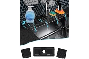Abulun paraspruzzi lavello cucina-24in nero tappetino rubinetto-tappetino silicone proteggi lavandino cucina-scolapiatti da appoggio per lavello