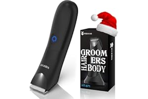 VIKICON Balls Trimmer Men, Pubic & Body Hair Trimmer Men, IPX7 Waterproof Body Groomer w/Light & Ceramic Blade, Shavers for Private Parts, Electric Male Razor, USB-C Charging, Gifts for Him Dad