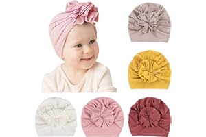 DRESHOW 5 Pezzi Cappello Turbante Bambina Cappellini Berretti e Cappellin per Infantile Bambino Neonato Ragazza