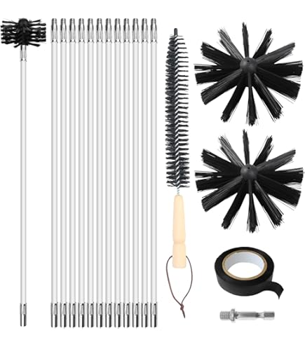 Haardborstel, 8 M, Schoorsteenborstel Met Extra Borstelkop Van Nylon