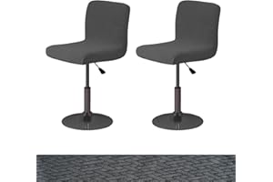 LAGAHS Stuhlhussen 2er Set, Dunkelgrau Stretch und Abnehmbar Stuhlbezug mit Rücken, Waschbar Hussen für Stühle mit Elastischem Boden für Kneipentheke Esszimmer Küche