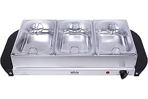 SILVA SCHNEIDER Stay Hot SH 3.1 Buffetwärmer & Warmhalteplate 2 en 1 200 W Idéal pour buffets, fêtes et familles