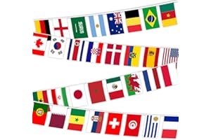 BOELLRUNO 100pz Bandiere Nazionali di Paesi Diversi Bandierine del Mondo 30M 14 * 21CM Bandierine Internazionali Decorative Paesi del Mondo varie Bandiere per Giochi Olimpici Scuola Giardino Bar Ristorante (A)
