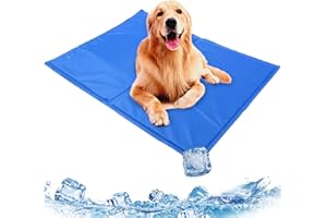 Dresmannst Haustier Kühlmatte, Kühlmatte für Hunde/Katzen, Kühlkissen, Kühl Hundedecke, Kühlkissen wasserdichte rutschfeste hundematte für Zuhause Unterwegs oder im Auto(90×50cm)