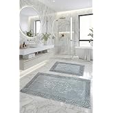 Pamukkent S&uuml;per Emici 2'li%100 Pamuk Ultra L&uuml;ks Banyo Paspası Seti 60x100 cm ve 50x60 cm