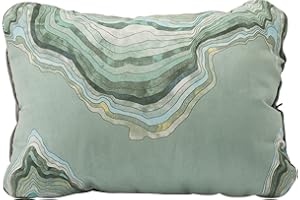 Therm-a-Rest Coussin Compressible et resserrable pour Camping et randonnée, Taille L, 40,6 x 58,4 cm, Vert Sauge Motif topographie ondulations