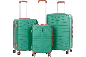 TELOVENDO.ES Juego de 3 Maletas Viaje Rígidas ABS con Ruedas 360° | Trolley Maleta de Cabina Ligero y Resistente | Equipaje de Mano, Mediana y Grande | Cerradura , Asa Telescópica, Interior Organizado Diseño