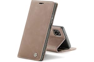 Chocoyi Compatible Funda Huawei P40 Lite/Nova 6SE Flip Leather Edition,magnético, función de Soporte y Ranuras para Tarjetas-Marron Oscuro