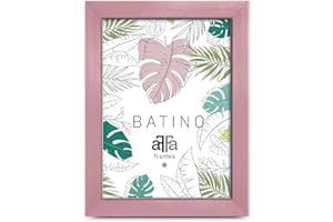 aFFa frames, Batino, Cadre photo en bois, Light, Rectangle, avec vitre acrylique, dos HDF, Pink, 10x15 cm