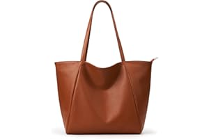 KALIDI Sac à main pour femme - En cuir synthétique - Grand sac à bandoulière avec fermeture éclair - Pour le travail, le shopping, l'école