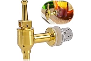 Famgee Copper Chrome Replacement Spigot Juice Cold Drink Wine Barrel Faucet Tap Beer Beverage Dispenser with Screen Filter for Home and Party Use 16mm (Gold)