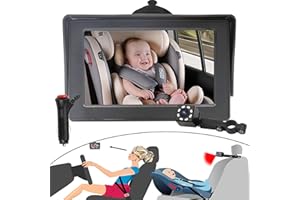 0BEST OBEST Caméra Voiture Bébé Siège Arrière, Caméra pour Bébé Voiture Vision Nocturne HD Réglable à 360 °, avec Vue Large de 150 °, écran 4,3 ", Observez Chaque Mouvement Bébé
