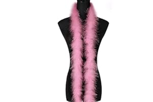 WANRUIDA 1.8m 20 g Boa en plumes de rose marabout moelleuses pour travaux manuels fête de mariage décoration de sapin de Noël