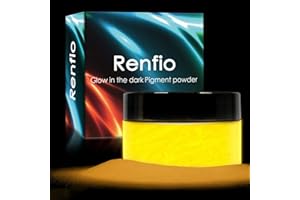 Renfio Poudre Fluorescente, De Poudre Lumineuse, 3,5oz 100g Pigment De Couleur En Résine, Colorant Fluorescent Pour Peinture Acrylique – Citron Chrome