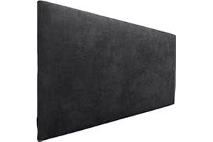 DHOME Cabecero de Polipiel o Tela AQUALINE Liso cabeceros Cabezal tapizado Cama Lujo (Tela Negro, 95cm (Camas 70/80/90))